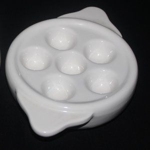 Pair of White Snail Plates | Vintage Escargot Plates